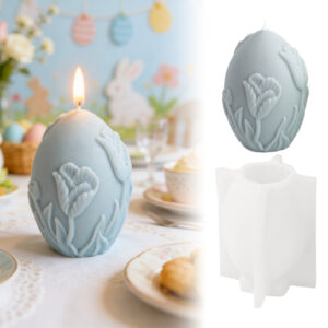 Molde Silicona Huevo de Pascua con Flores - Repostería Primavera