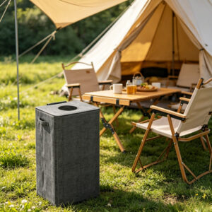 Cubo de Cocina 120L Negro con Tapa - Gran Capacidad