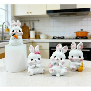 Set 4 Moldes Conejo Silicona - Repostería y Adornos Divertidos