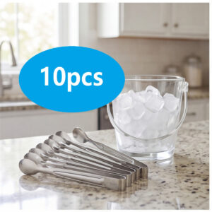 Set de 10 Pinzas de Acero Inoxidable para Hogar y Fiestas