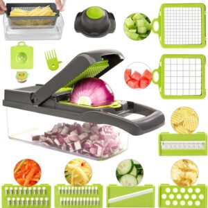 Picador, Rebanador y Cortador Manual de Verduras 15 en 1